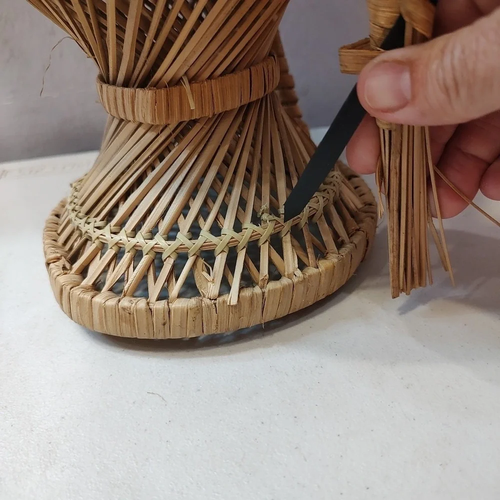 Vintage Wicker Peacock Chair For Dolls Plant Pot Display Prop‎ Boho Coastal